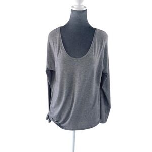 GapFit Women Gray‎ Heathered Long Sleeve Tie Front Athletic Top Size S